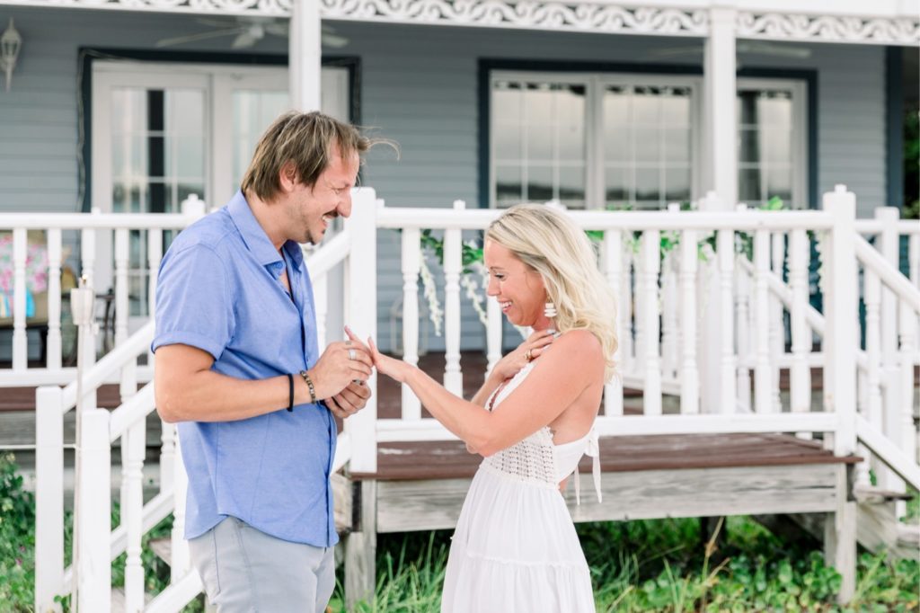 Fourth of July surprise proposal on the Clearwater beach in Florida. Without hesitation the soon to be bride said yes! #surpriseproposal #4thofjuly #independencedayengagement #familyandfriends #floridabeach #beachproposal #proposaldetails #proposal #marryme #shesaidyes #redwhiteandblueproposal