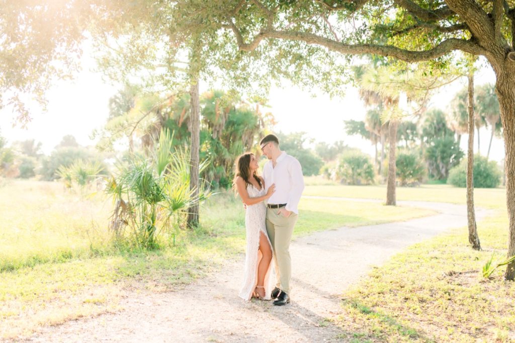Sand key beach is so beautiful for fall engagement session