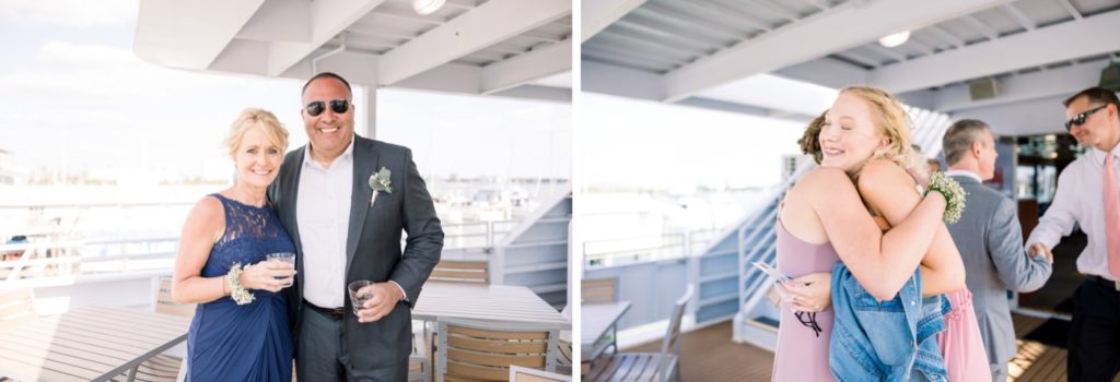 Guest arrive on A Yacht StarShip IV Sunset Cruise wedding