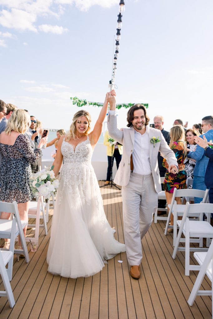 Celebrating Husband and Wife on A Yacht StarShip IV Sunset Cruise wedding