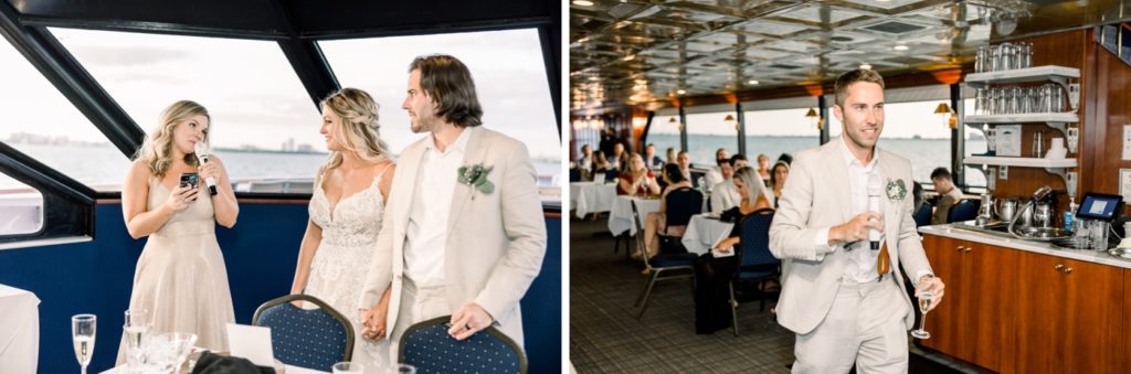 toast for bride and groom at A Yacht StarShip IV Sunset Cruise