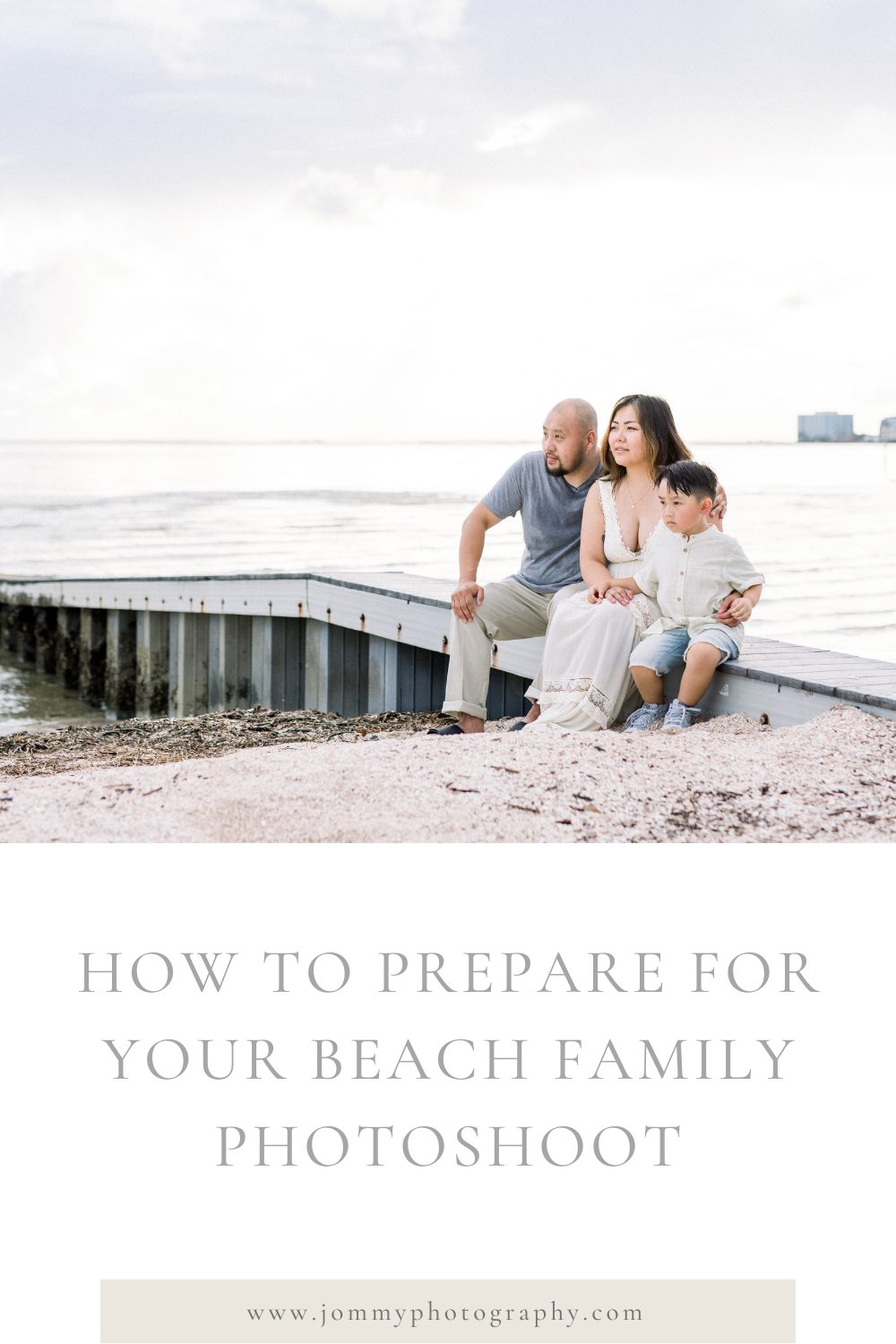 Prepare family for beach photoshoot