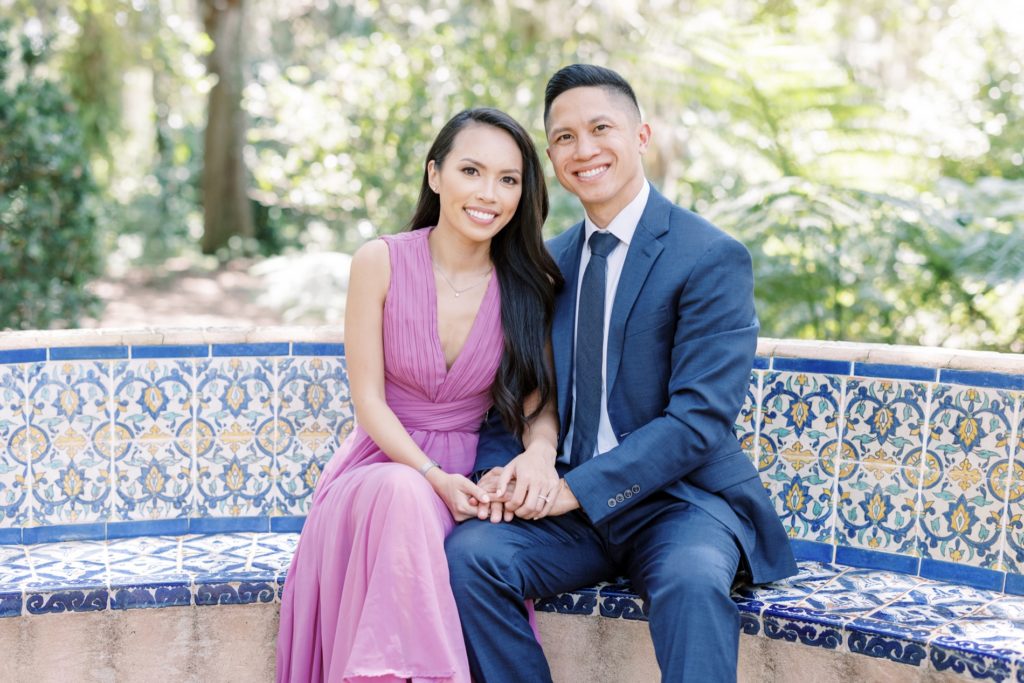 Adorable Couple at at Bok Tower Garden Engagement