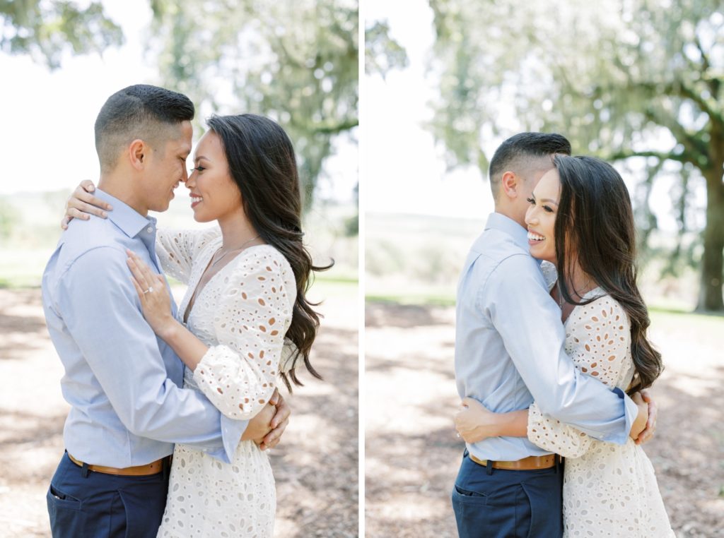 Lovely couple at Bok Tower Garden Engagement