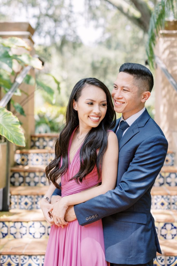 Engaging couple at Bok Tower Garden Engagement